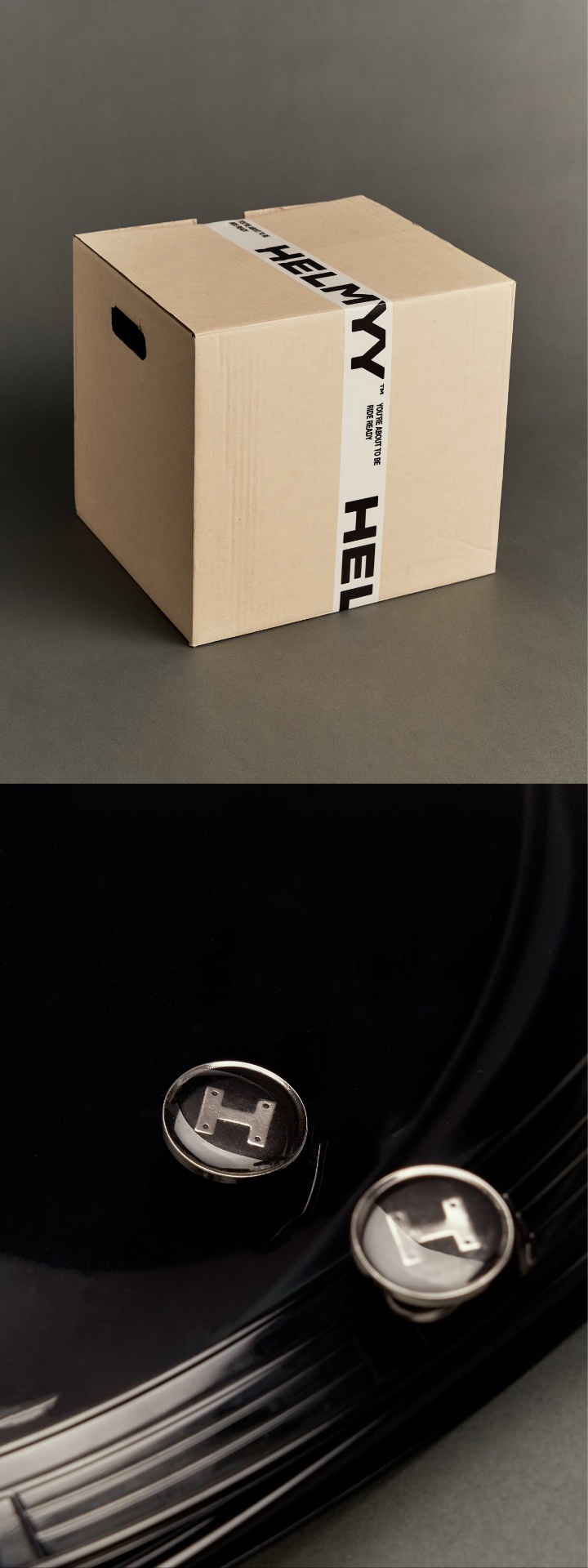 HELMYY Core — packaging and hardware detail